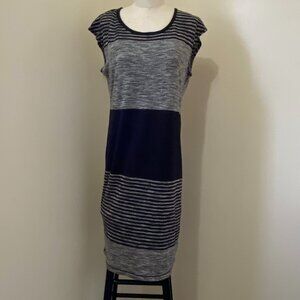 Black and grey striped knit dress. New with tags